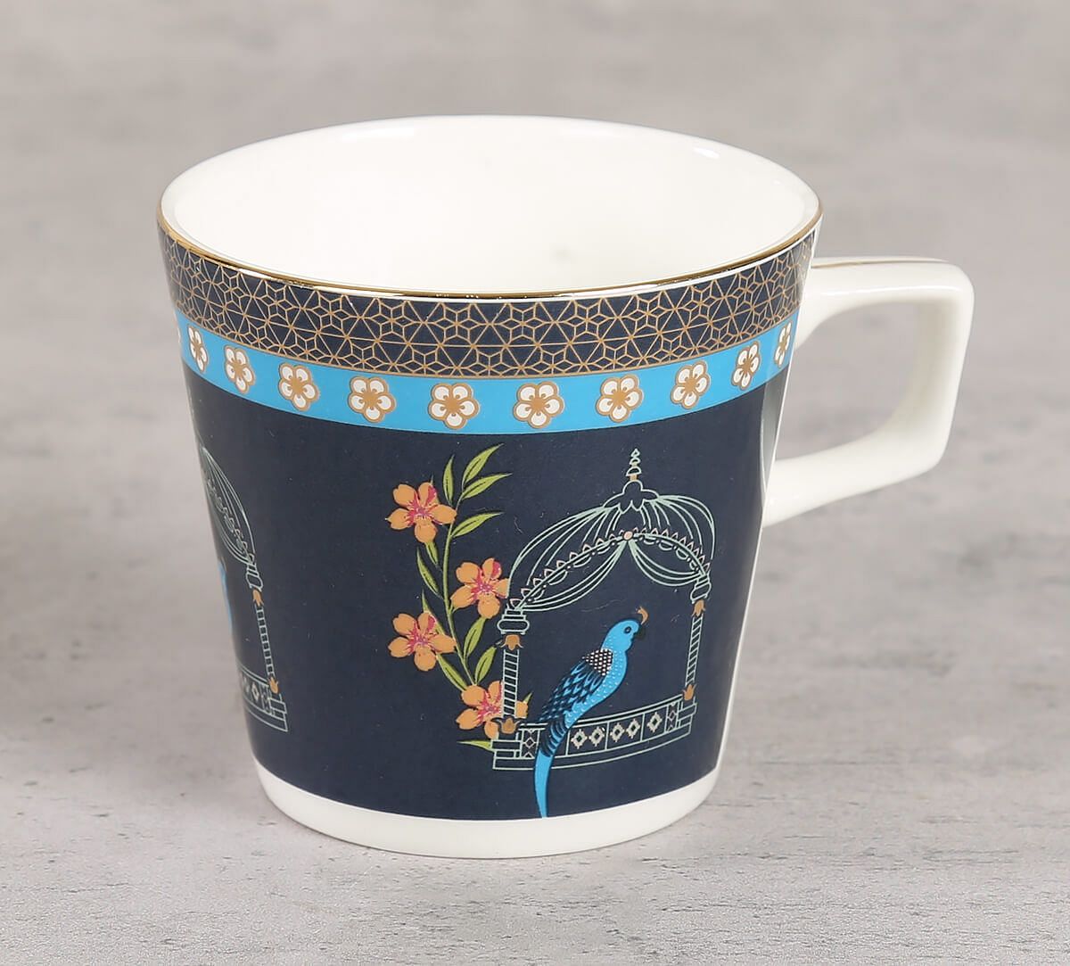 India Circus by Krsnaa Mehta Verdant Chef d'oeuvre Cup and Saucer Set of 4