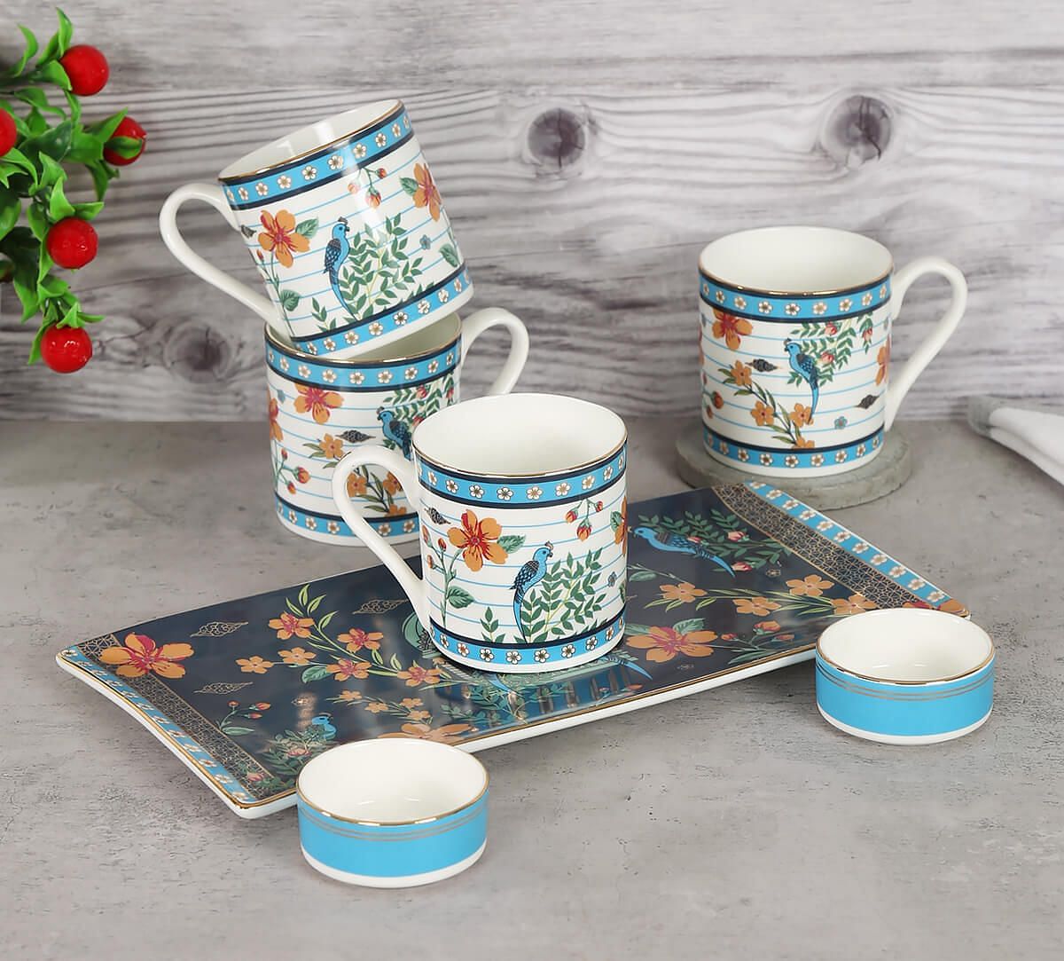 India Circus by Krsnaa Mehta Verdant Chef d'oeuvre Snack Platter & Coffee Mug Set