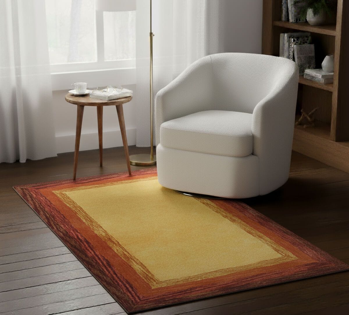 Warm Repeating Rectangles 4ft x 6ft Rug
