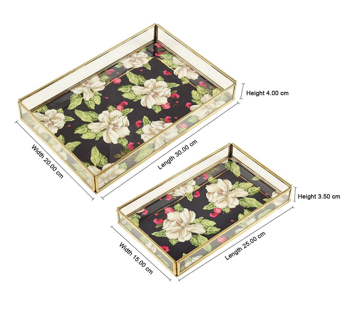 India Circus by Krsnaa Mehta White Rose Allure Rectangle Tray