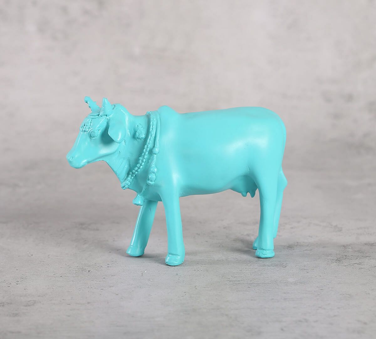 India Circus Cerulean Cow Figurine