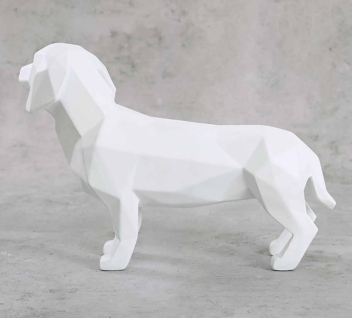 India Circus Chalk White Dachshund Figurine