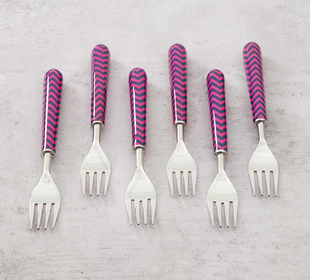 India Circus Chevron Melavo Fruit Fork Set of 6