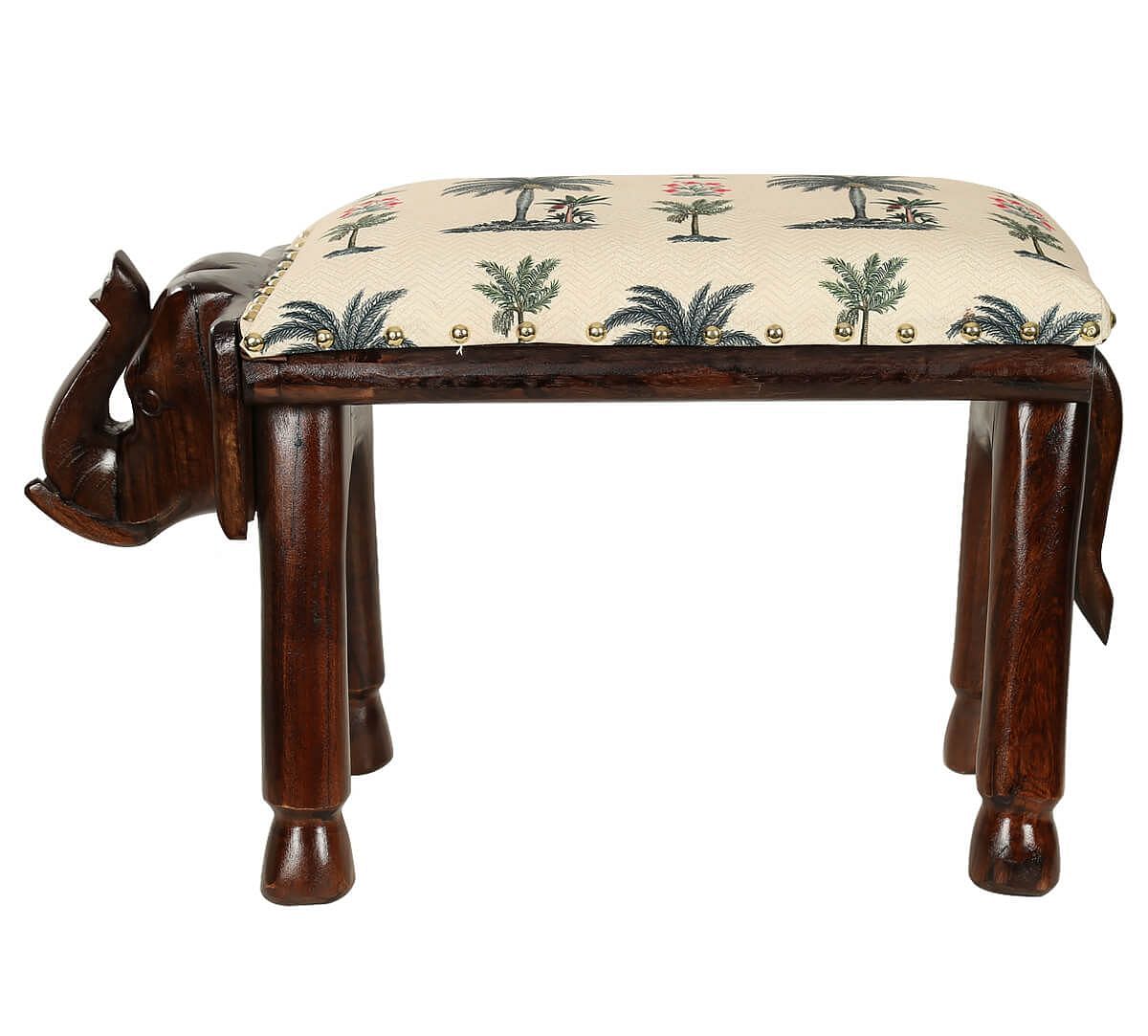 India Circus Chevron Palms Elephant Pouffe