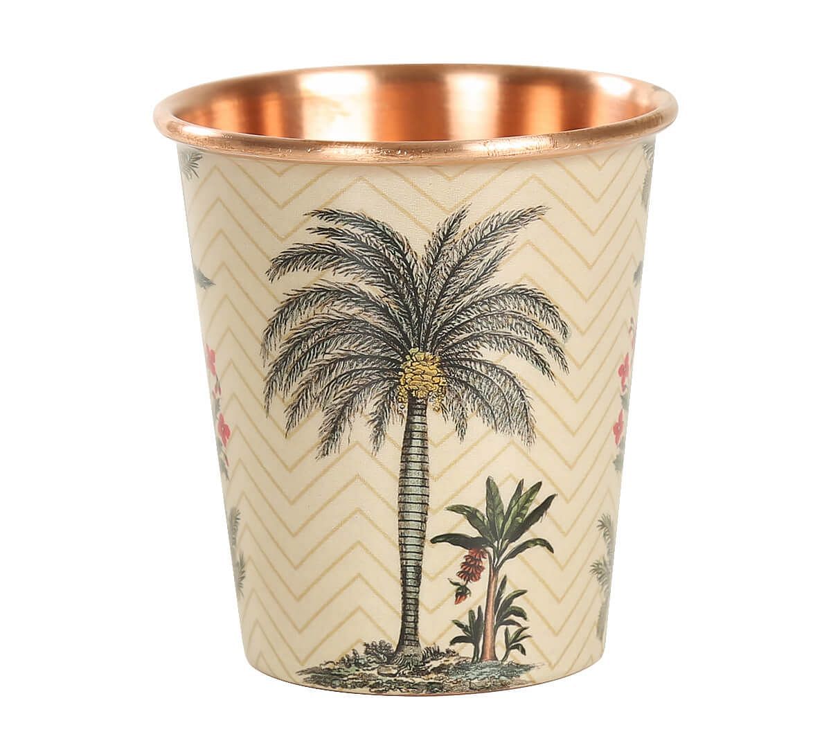 India Circus Chevron Palms Small Copper Tumbler