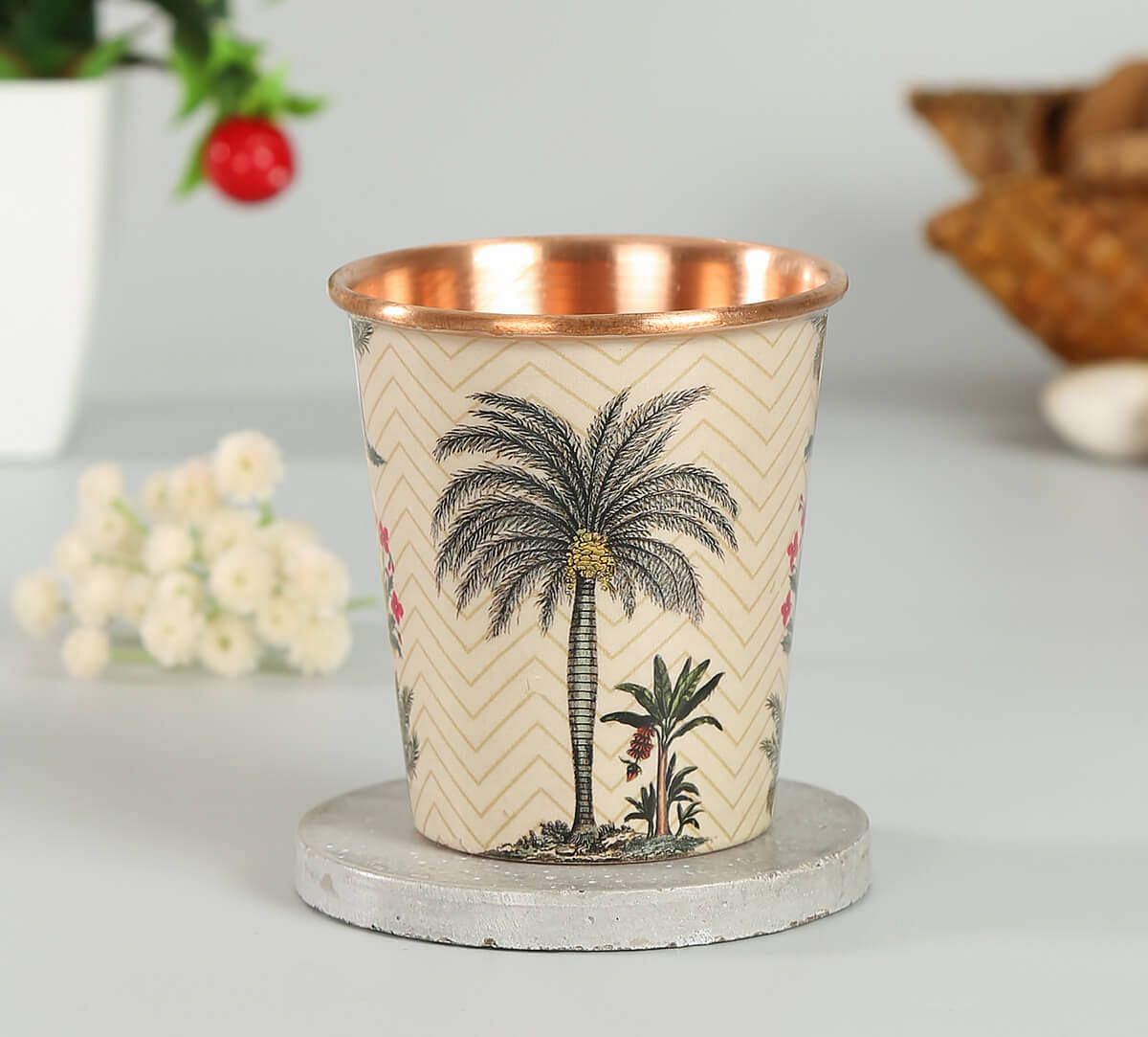 India Circus Chevron Palms Small Copper Tumbler