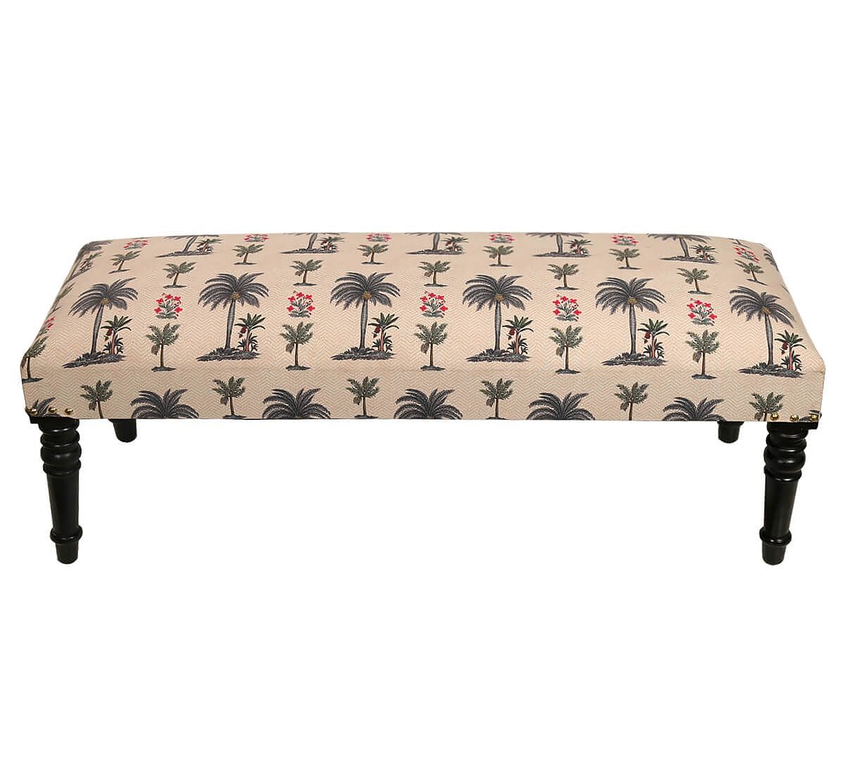 India Circus Chevron Palms Wooden Bench