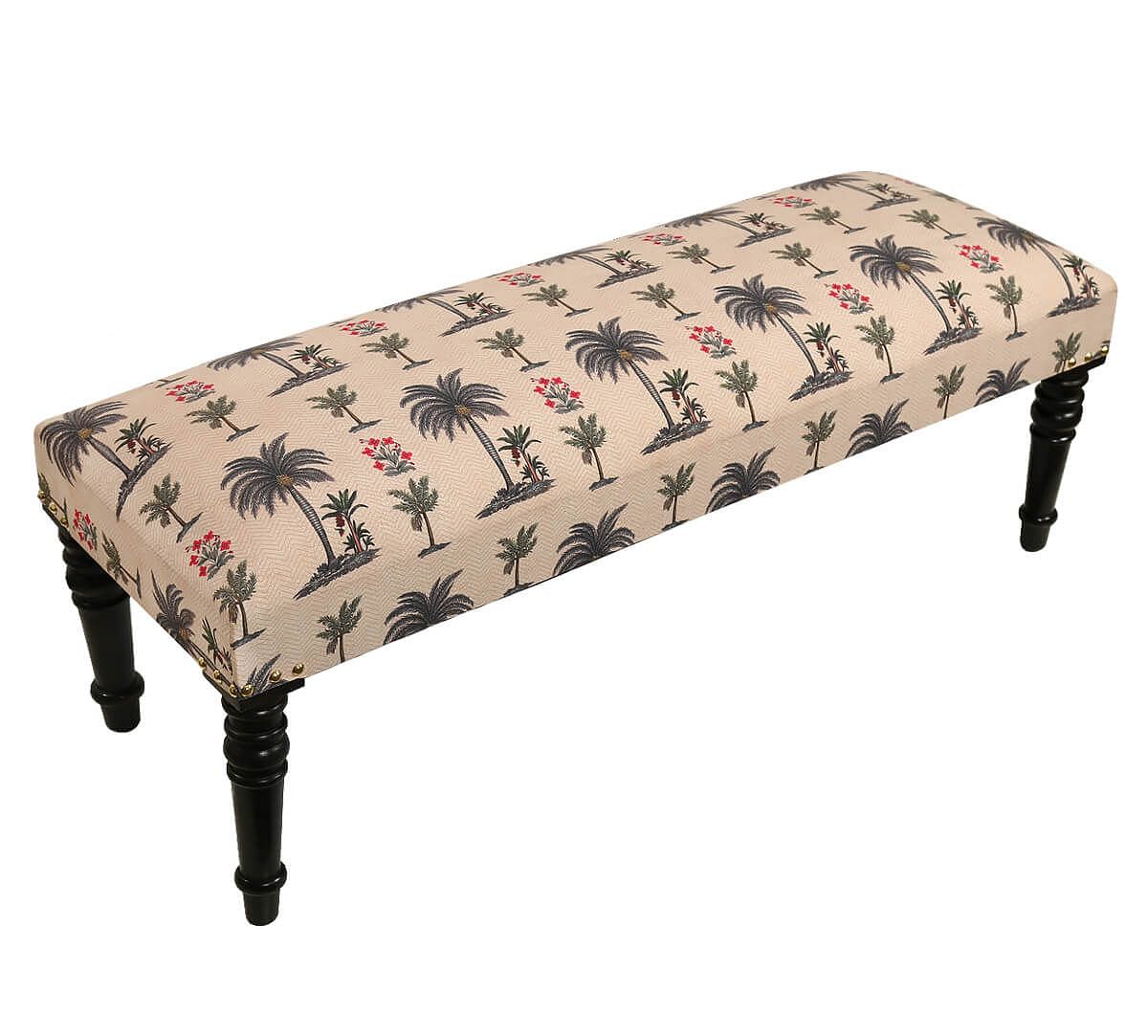 India Circus Chevron Palms Wooden Bench