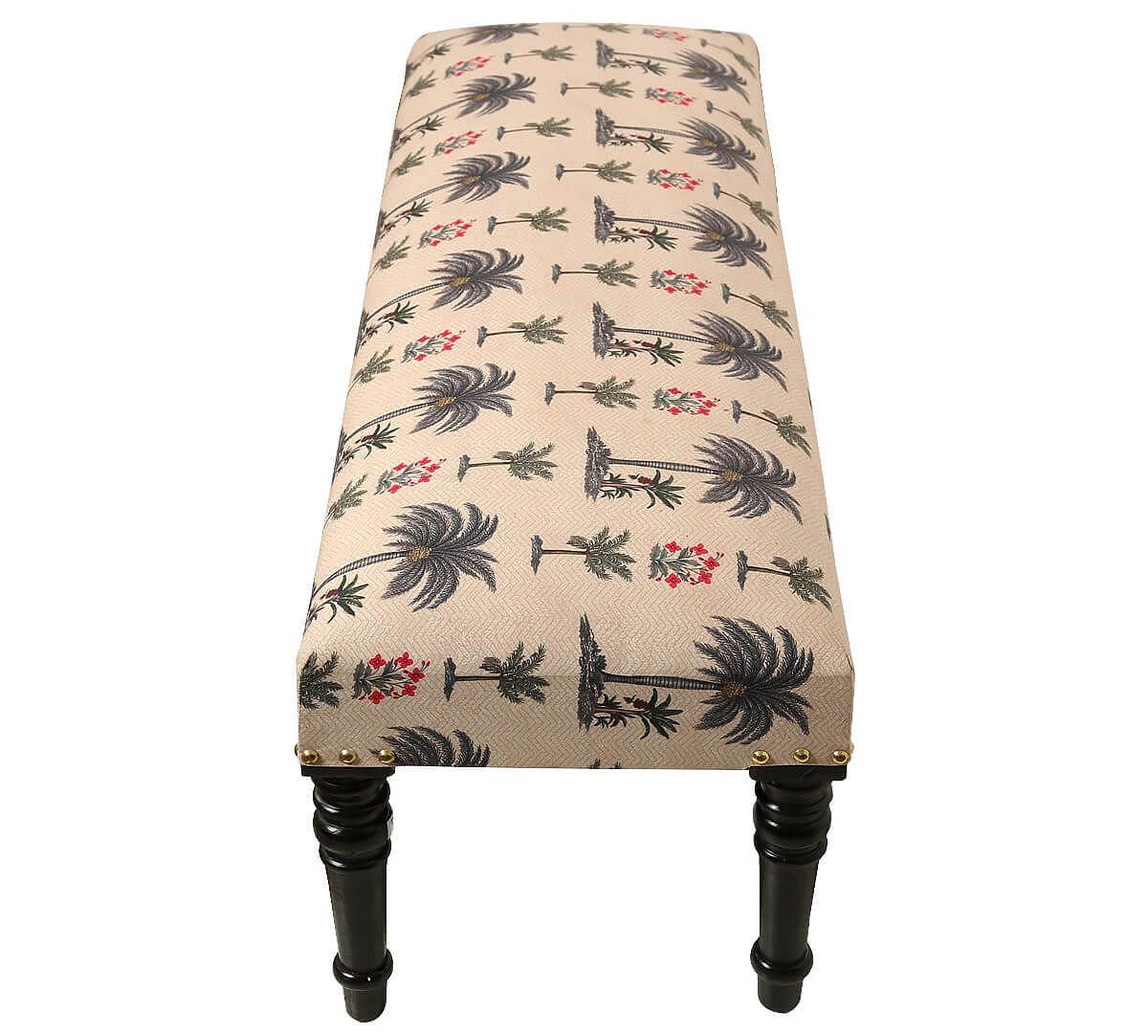 India Circus Chevron Palms Wooden Bench