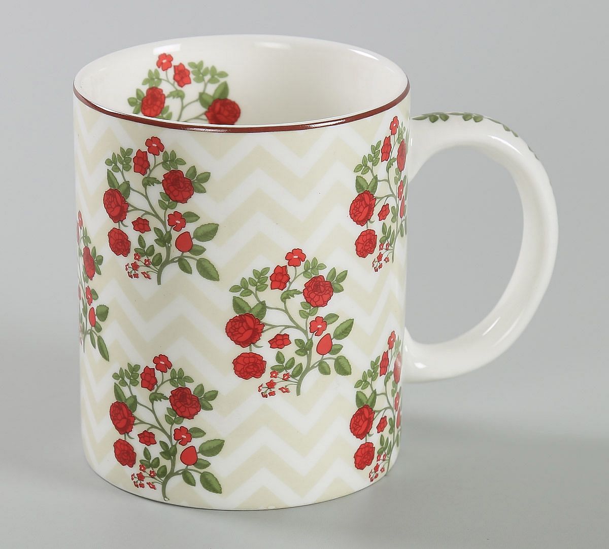 India Circus Chevron Roses Coffee Mug