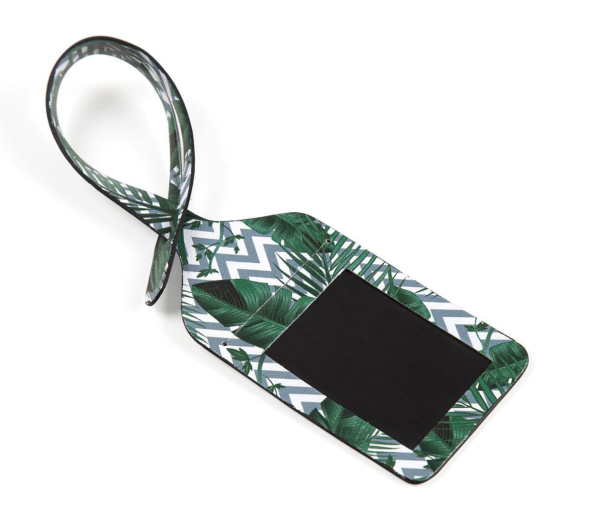 India Circus Chevron Tropical Leaves Travel Tag Set of 2