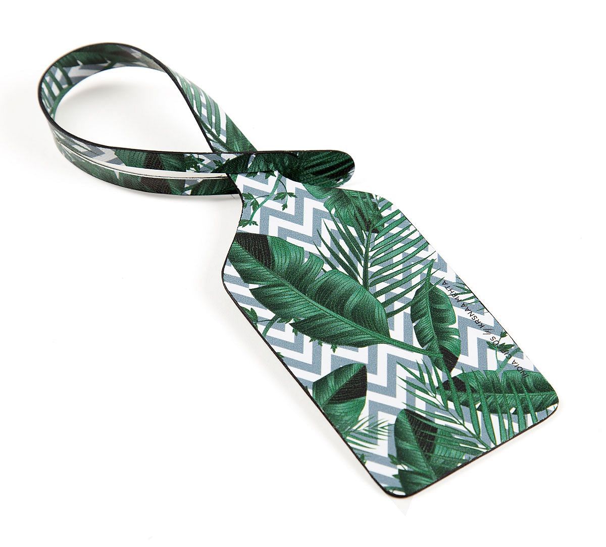 India Circus Chevron Tropical Leaves Travel Tag Set of 2