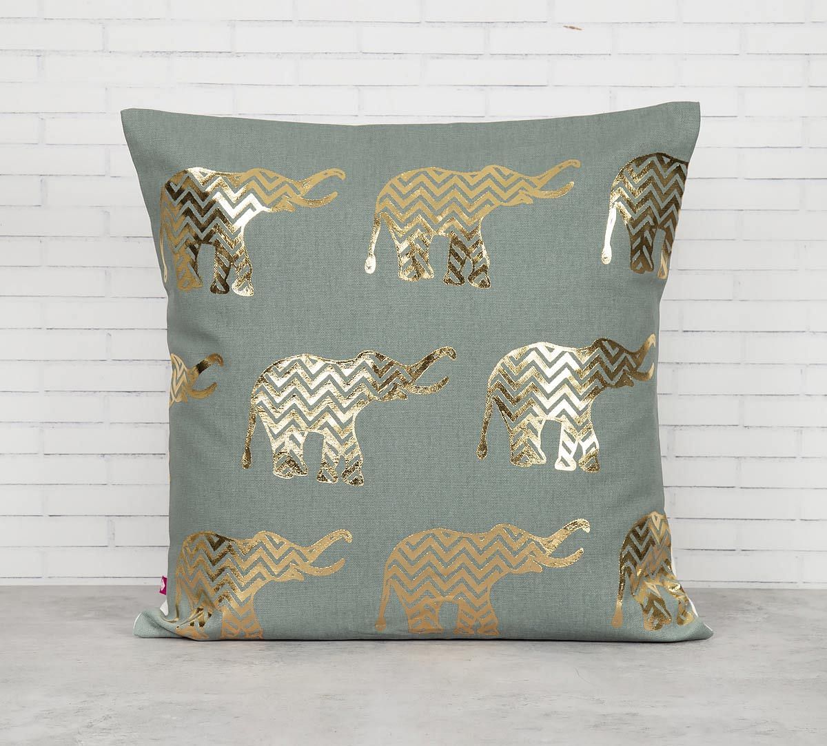 India Circus Chevron Tusker Foil Cushion Cover