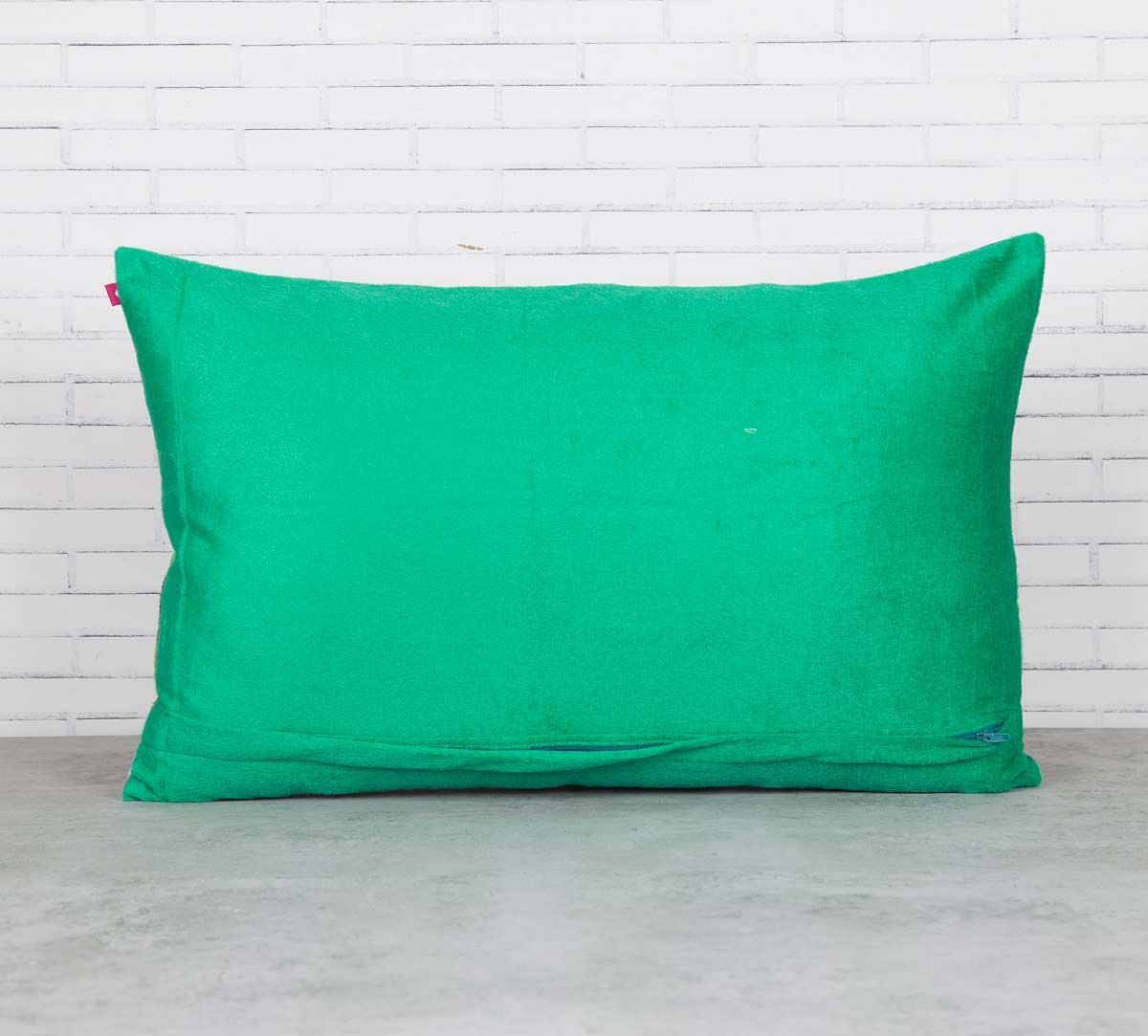 India Circus Chirping Birds Realm Blended Velvet Cushion Cover