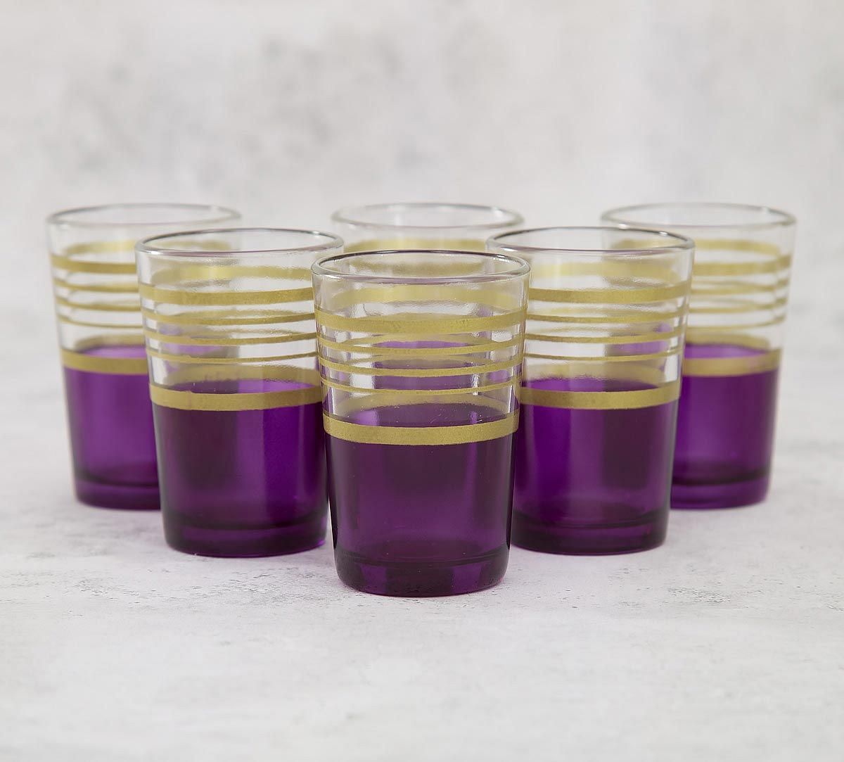 India Circus Circle of Life Purple Moroccan Glasses Set of 6