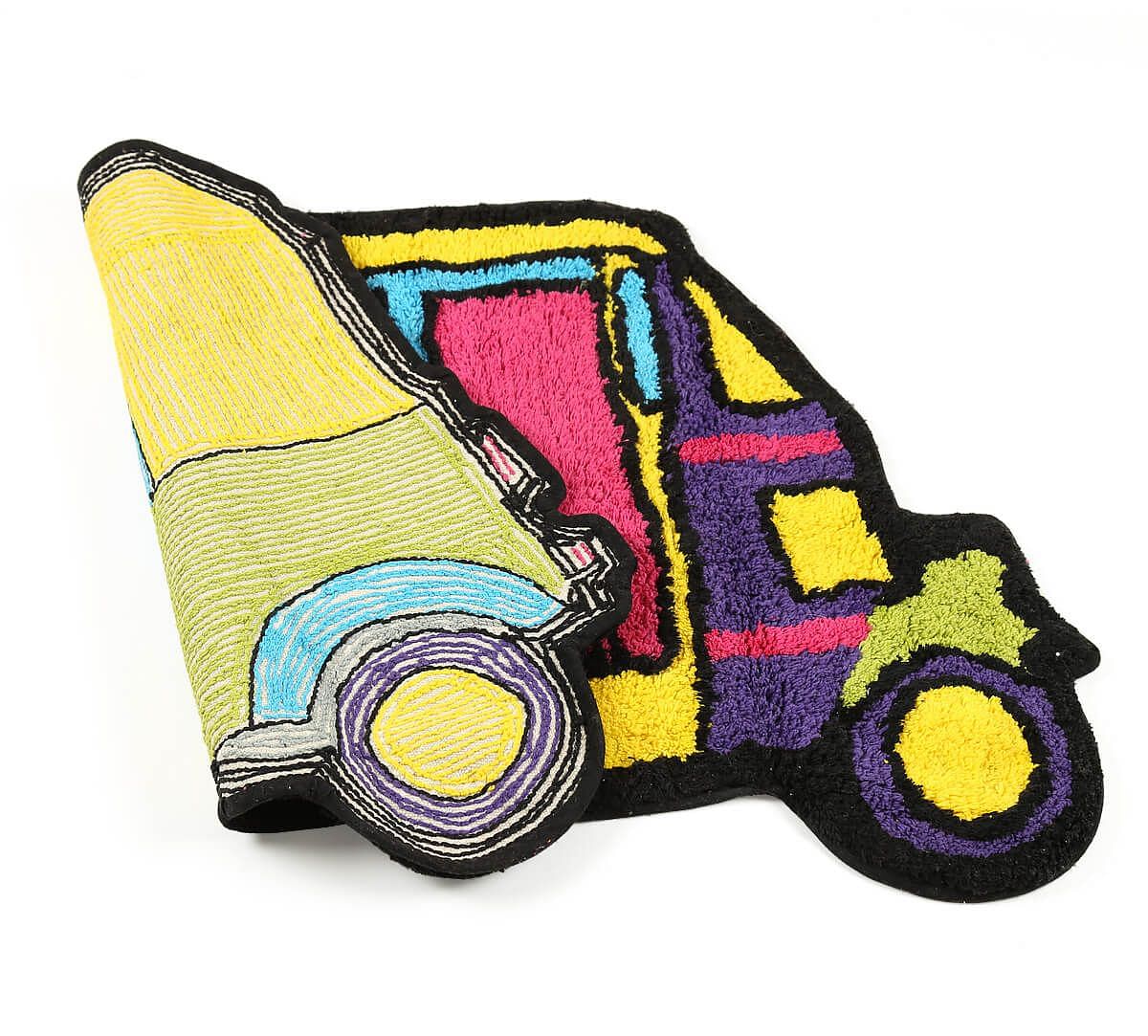 India Circus City Rickshaw Shape Bath Mat