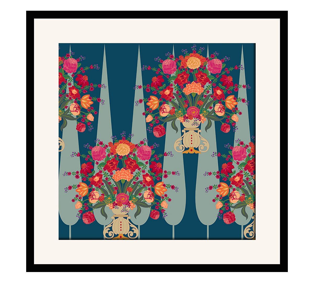 India Circus Conifer Affair 16 x 16 and 24 x 24 Framed Wall Art