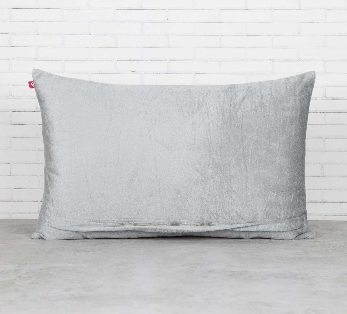 India Circus Conifer and Cherry Blossom Blended Velvet Cushion Cover