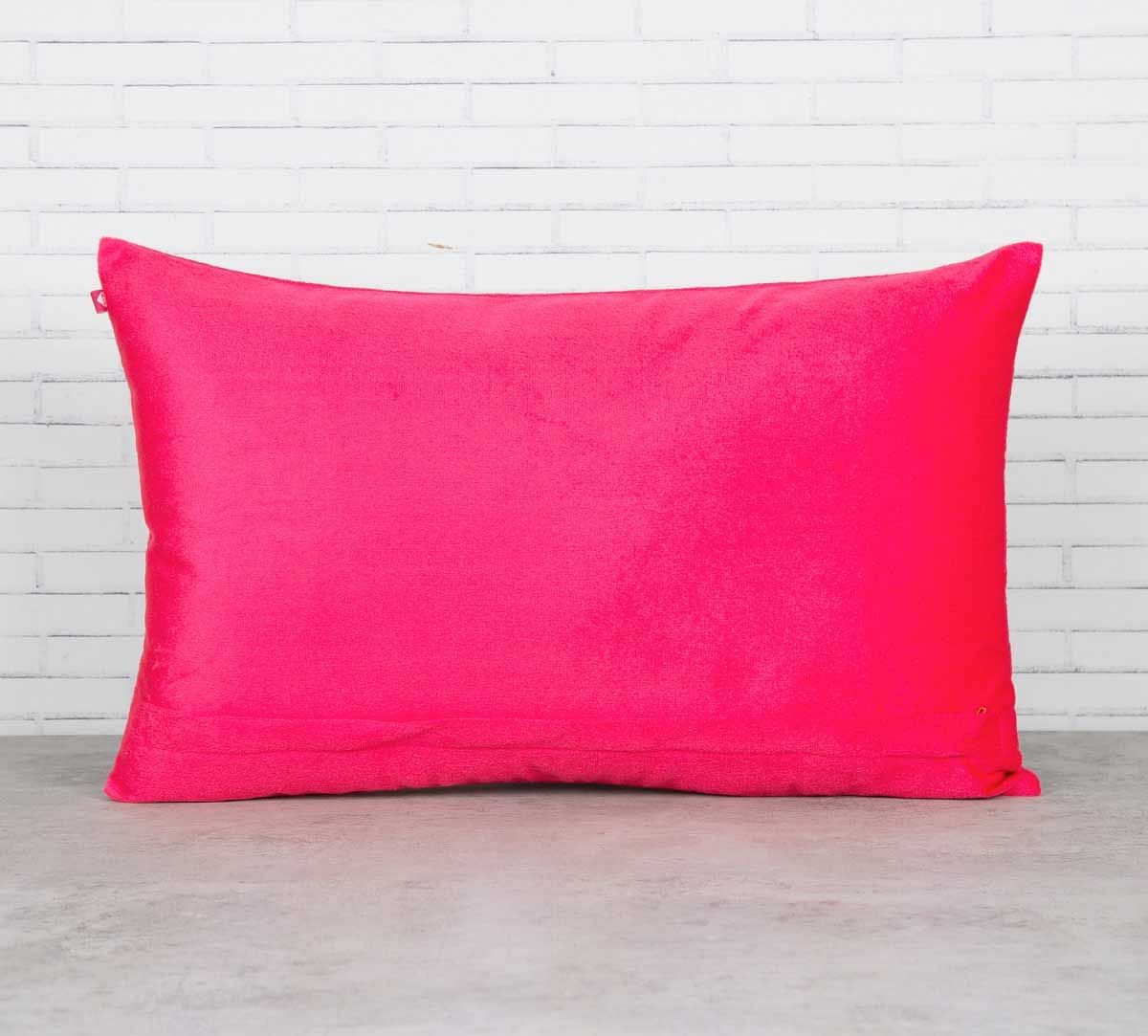 India Circus Conifer Spades and Stallion Reiteration Blended Velvet Cushion Cover
