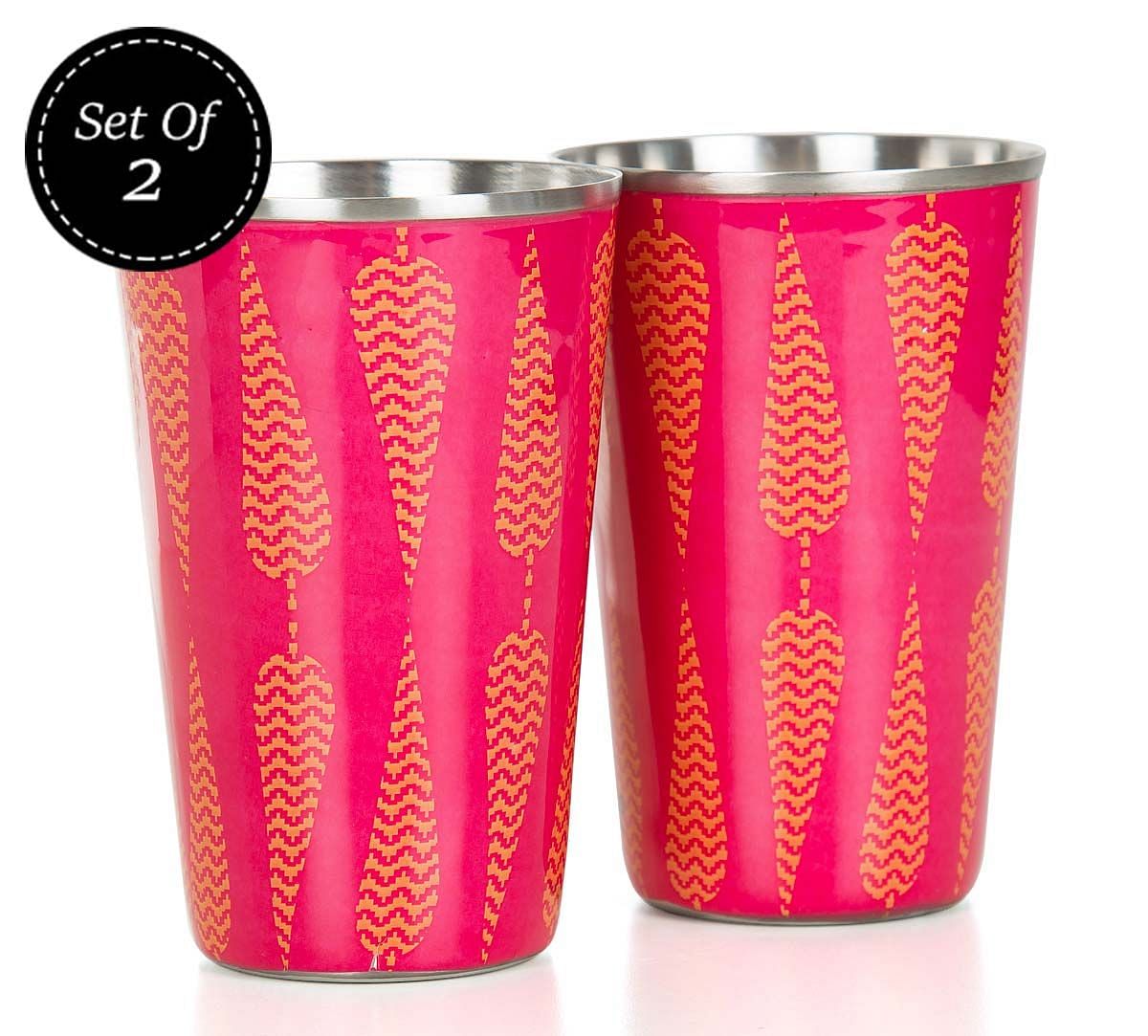 India Circus Conifer Spades Steel Tumbler Set of 2