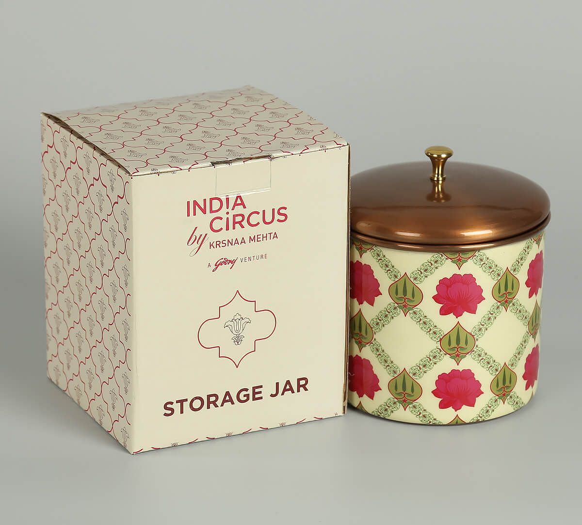 India Circus Conifered Lotus Symmetry Storage Jar