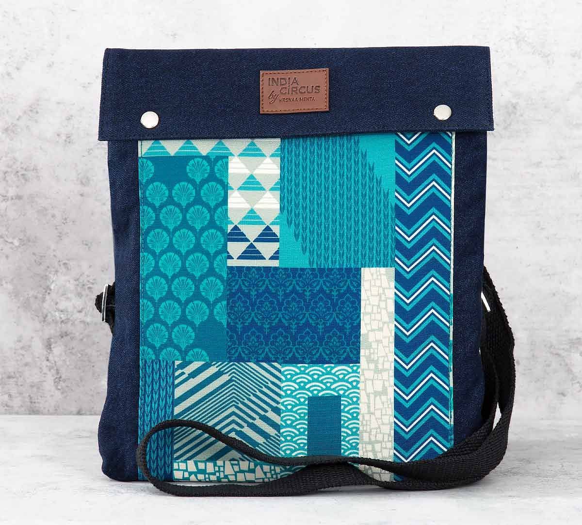 India Circus Design Assembly Sling Denim Backpack