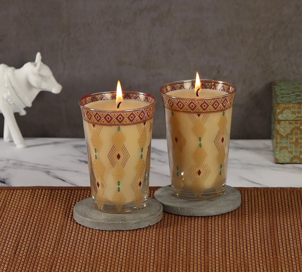 India Circus Diamond Motifs Candle Votive