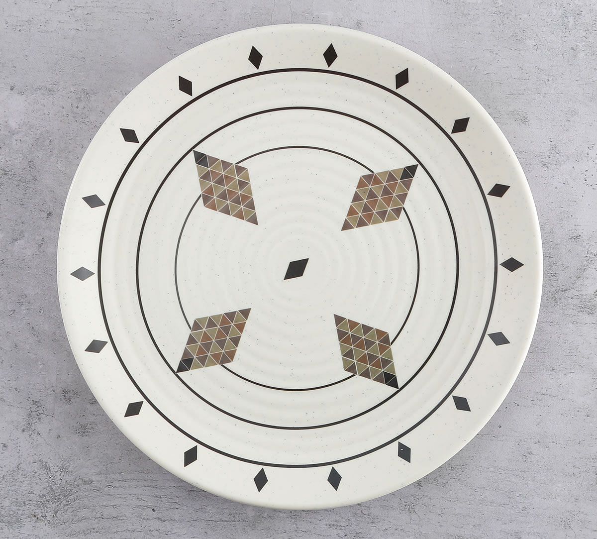 India Circus Diamond Motifs Dinner Plate