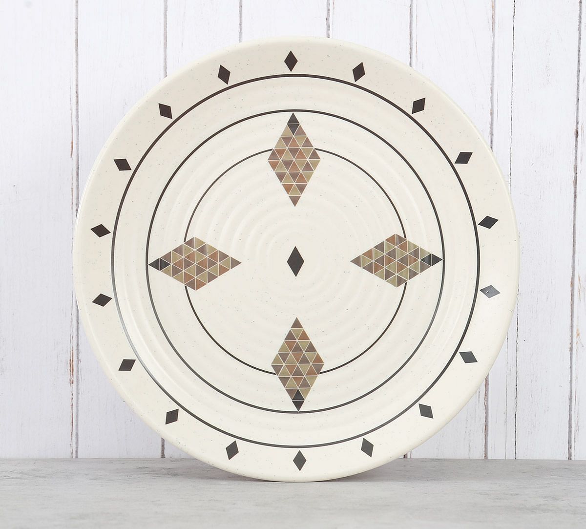 India Circus Diamond Motifs Dinner Plate