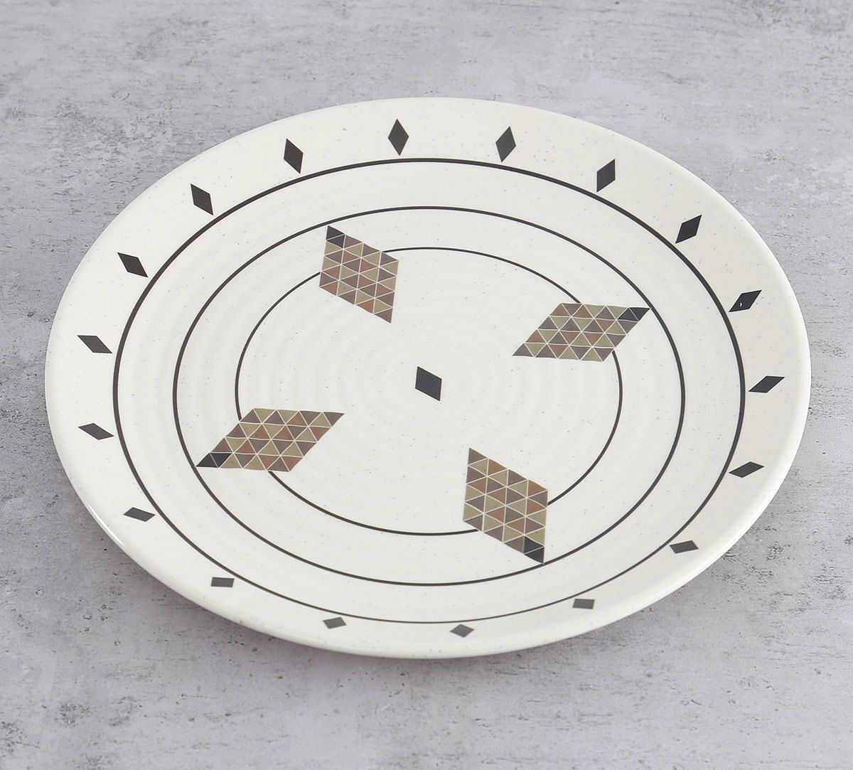 India Circus Diamond Motifs Dinner Plate