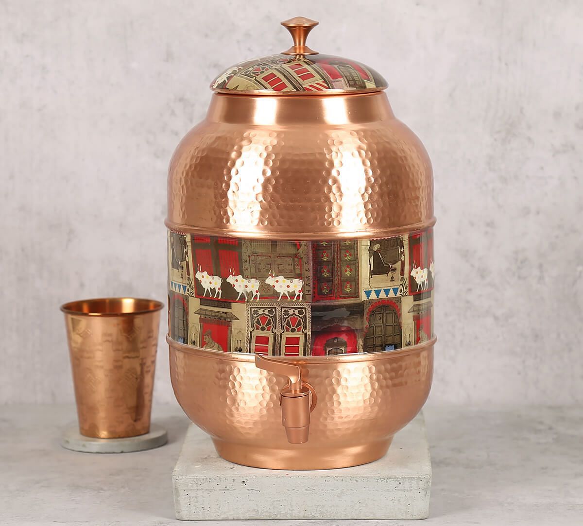 India Circus Doors Of Mystical Wonder Copper Water Dispenser