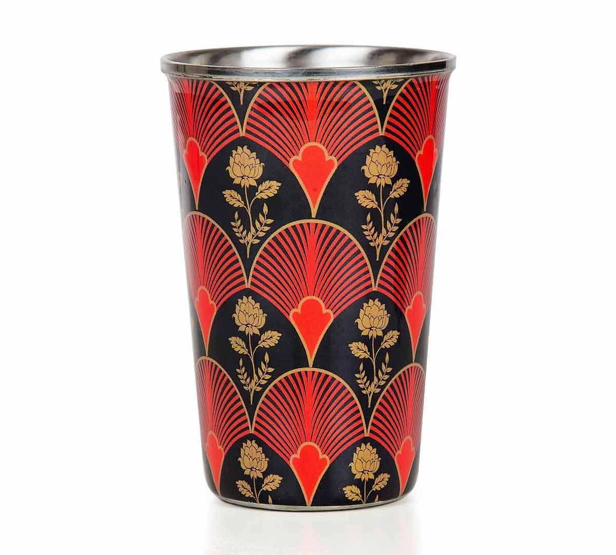 India Circus Fans of Blossom Steel Tumbler Set of 2