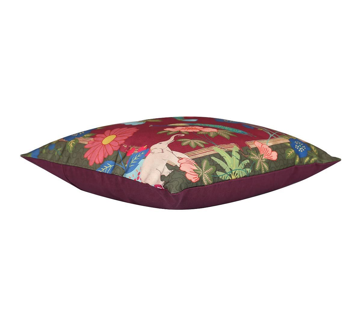 India Circus Fauna Darbar Canvas Cushion Cover