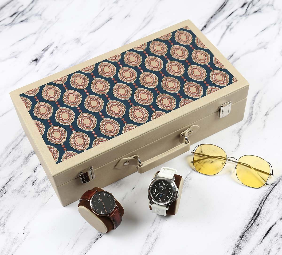 India Circus Fauna Darbar Leather Watch and Eyewear Box