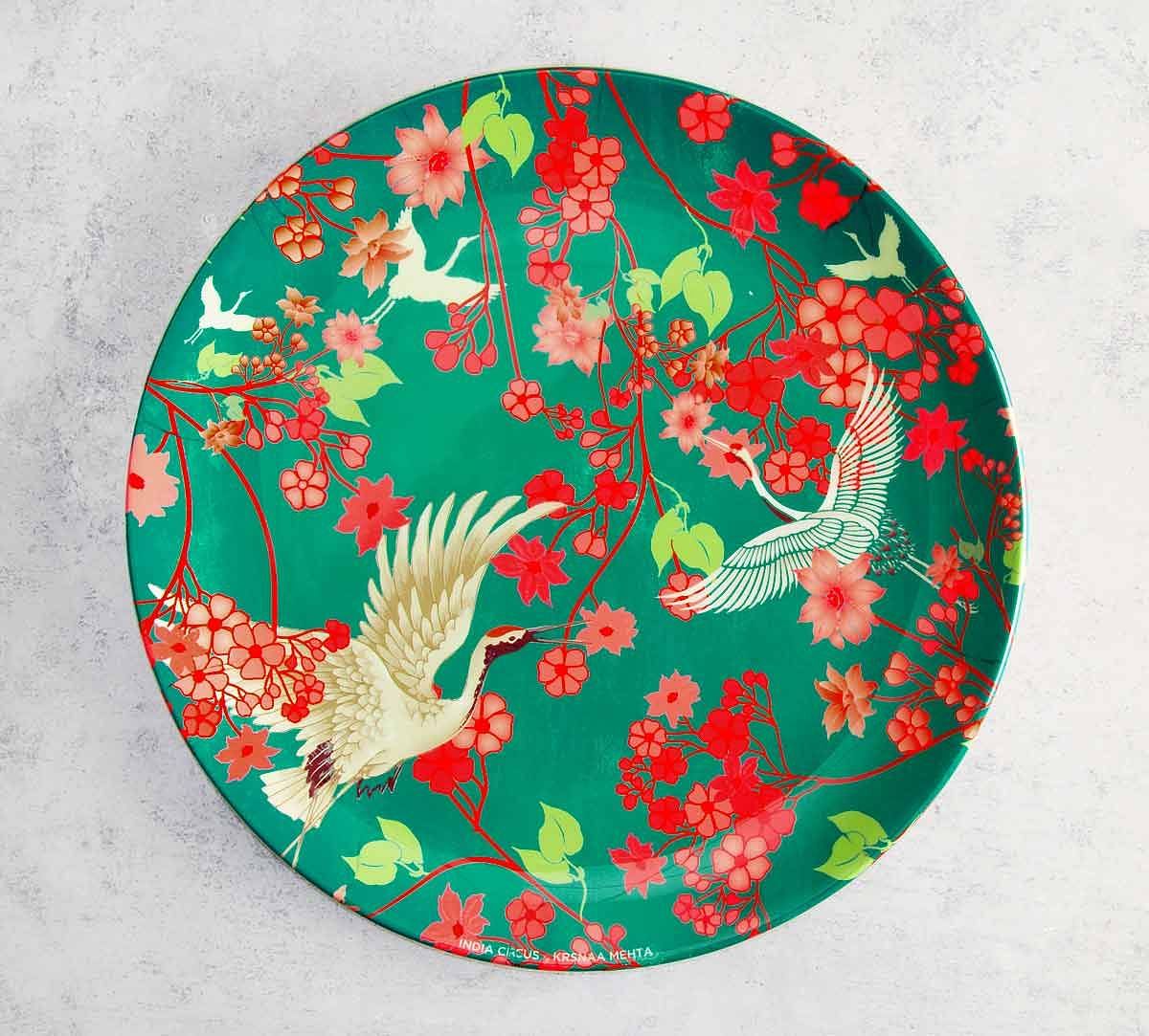India Circus Flight of Cranes 10 inch Decorative and Snacks Platter