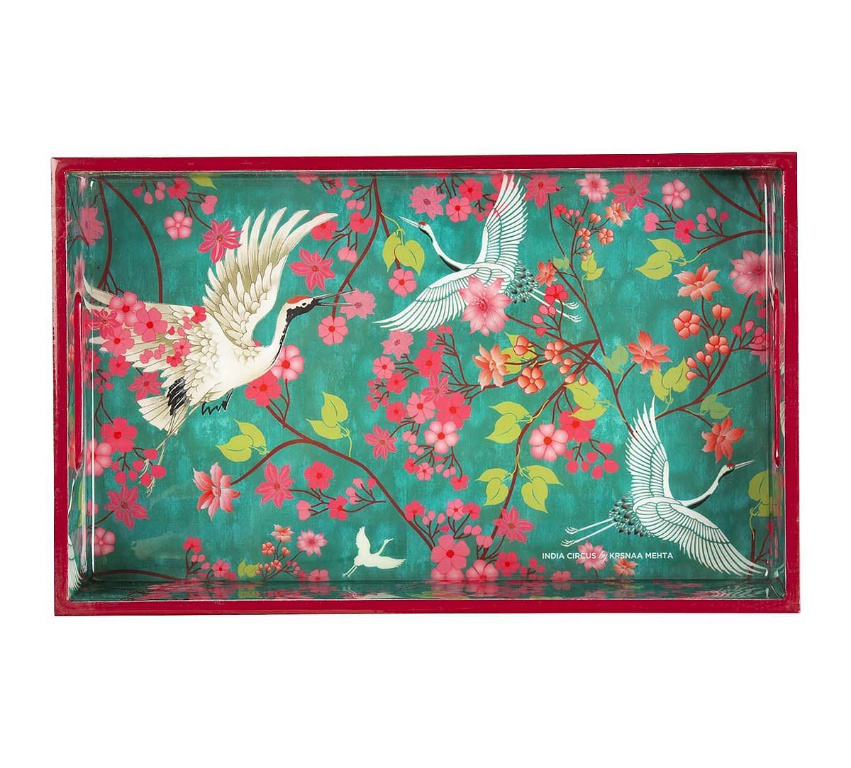 India Circus Flight of Cranes Rectangle Serving Tray