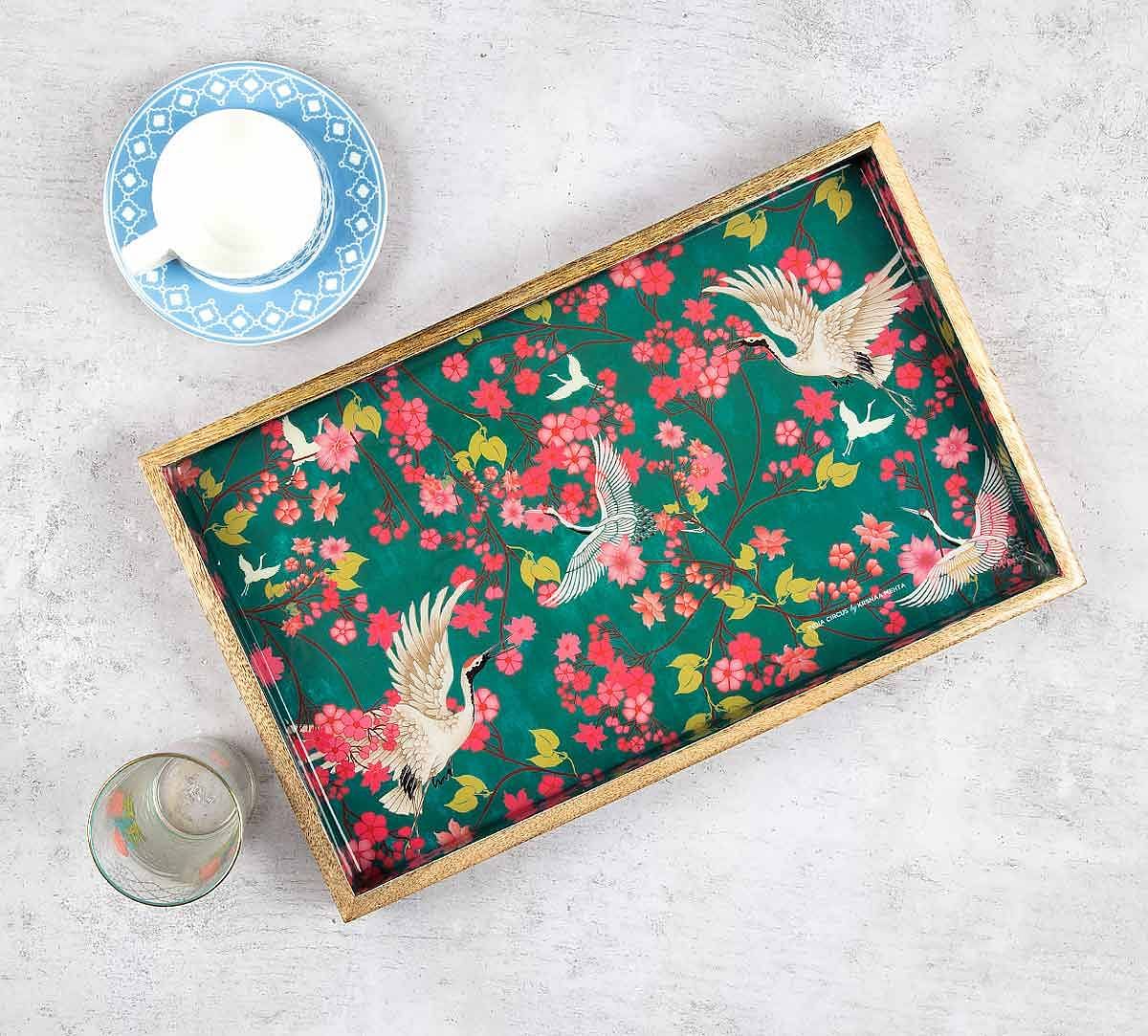 India Circus Flight of Cranes Serving Tray
