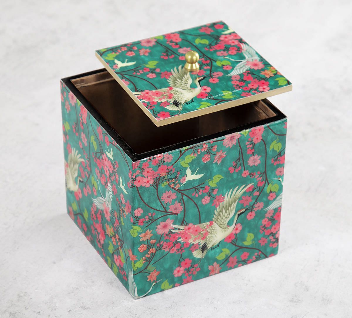 India Circus Flight of Cranes Square Storage Box