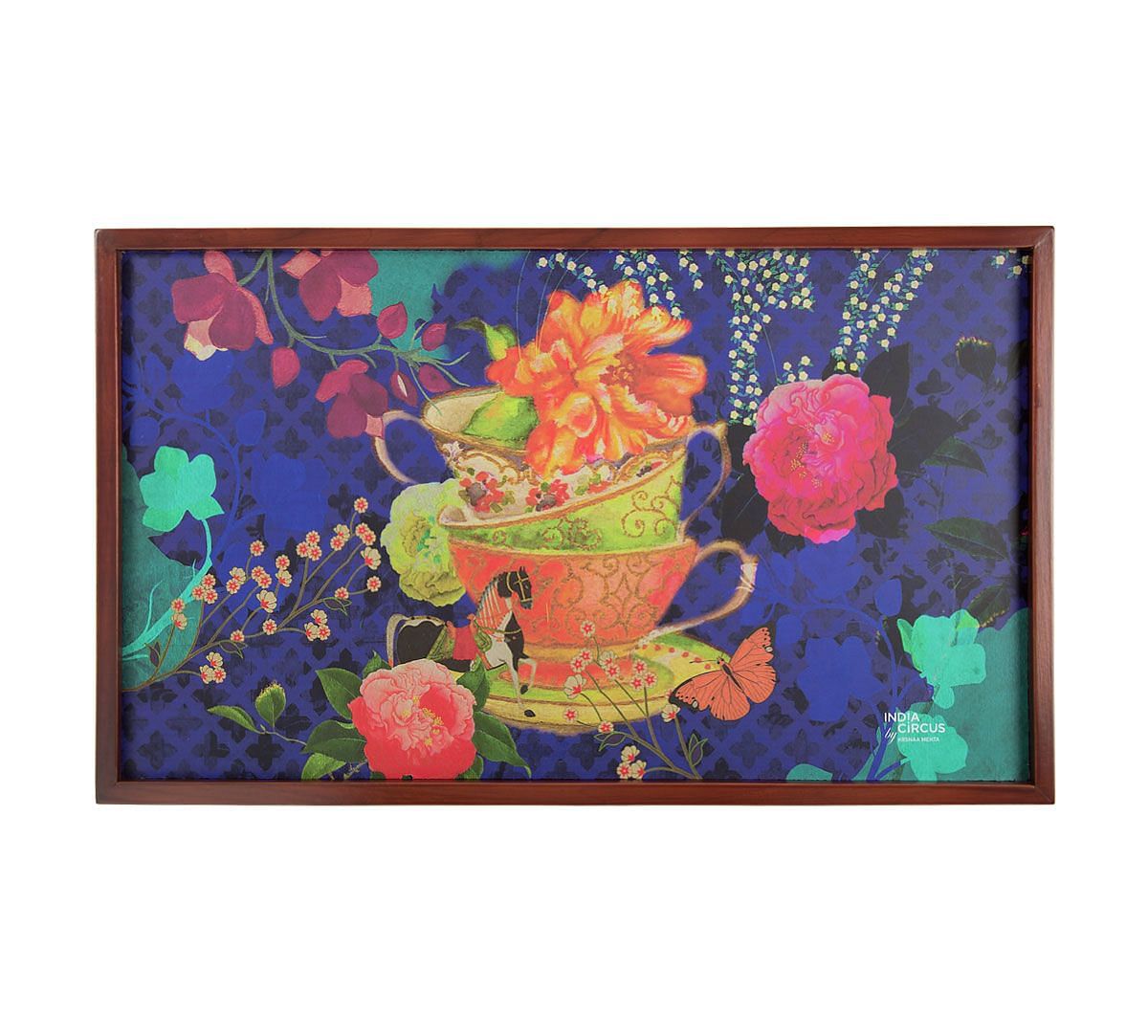 India Circus Floral Cup Illusion Breakfast Tray