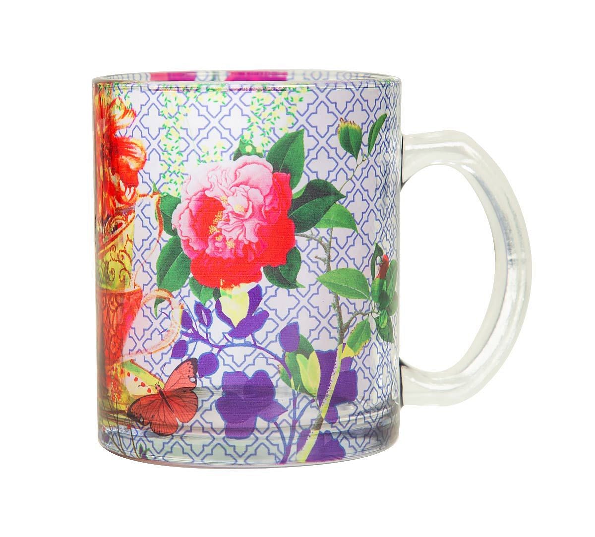 India Circus Floral Cup Illusion Glass Mug