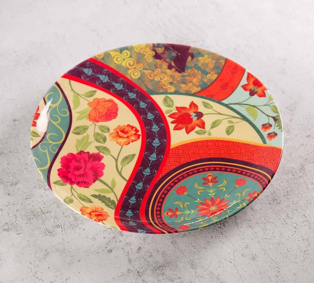 India Circus Floral Embroidery 8 inch Decorative and Snacks Platter