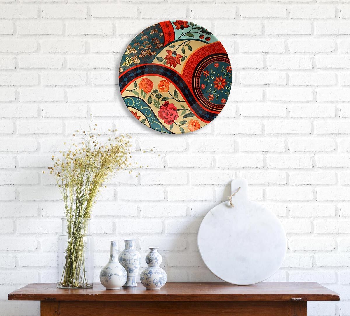 India Circus Floral Embroidery Decor Plate