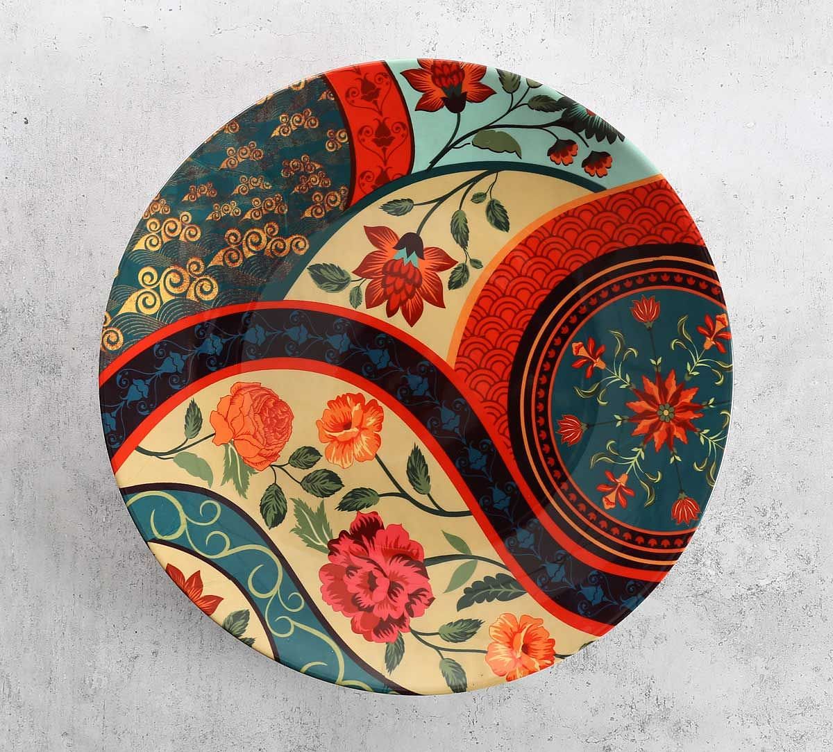 India Circus Floral Embroidery Decor Plate