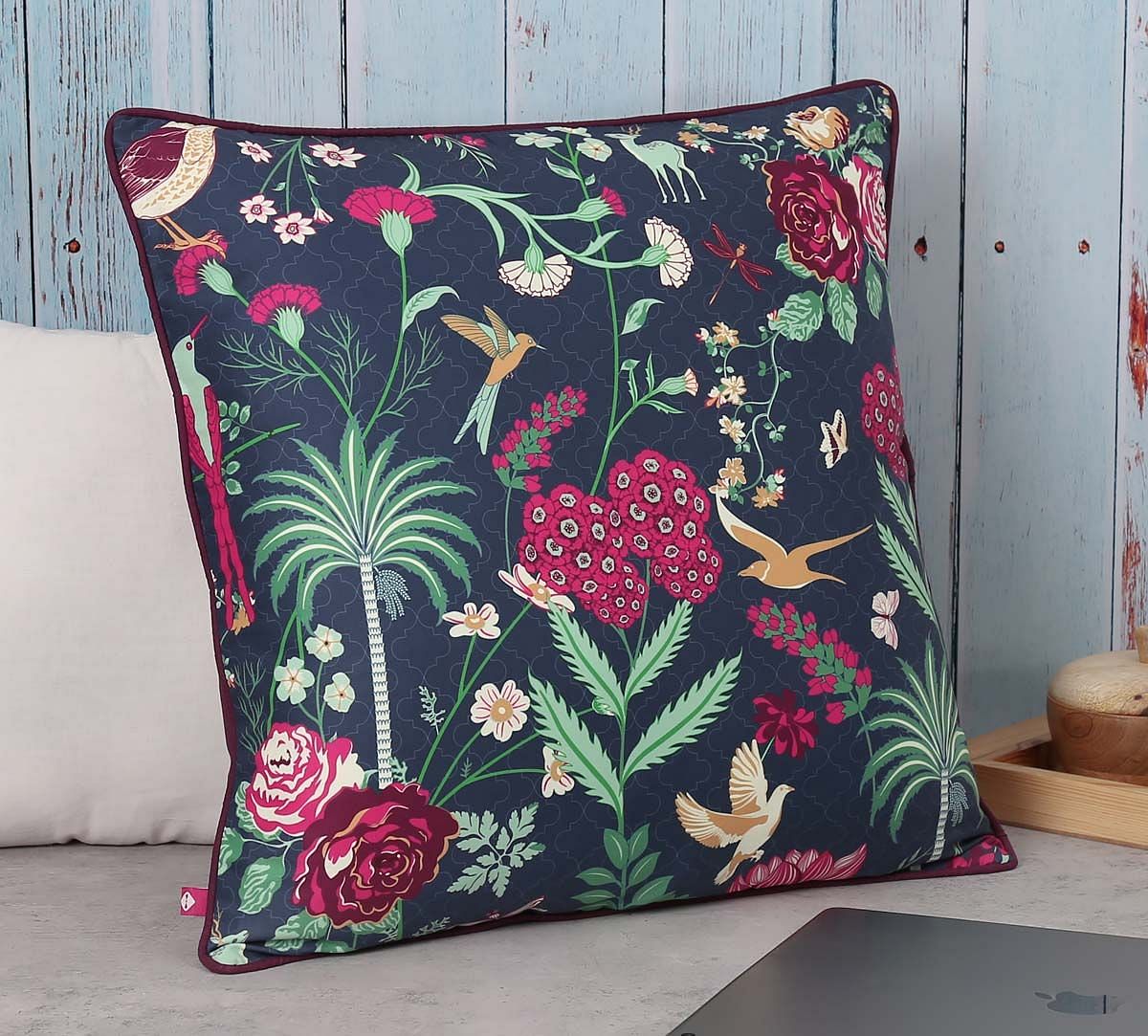 India Circus Floral Galore Polyester Cushion Cover