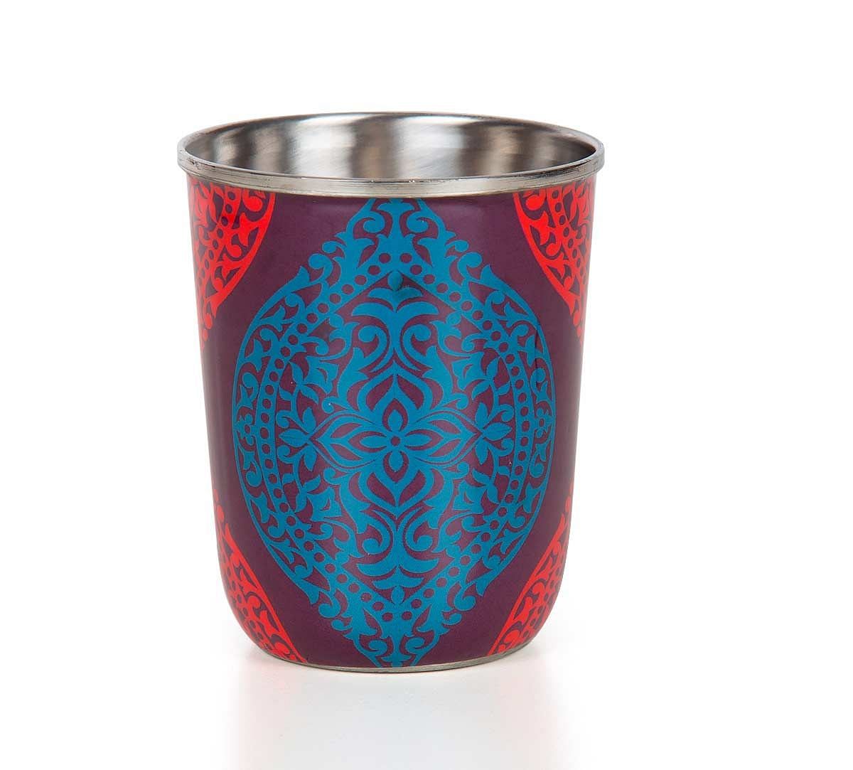 India Circus Floral Hourglass Steel Tumblers Set of 2