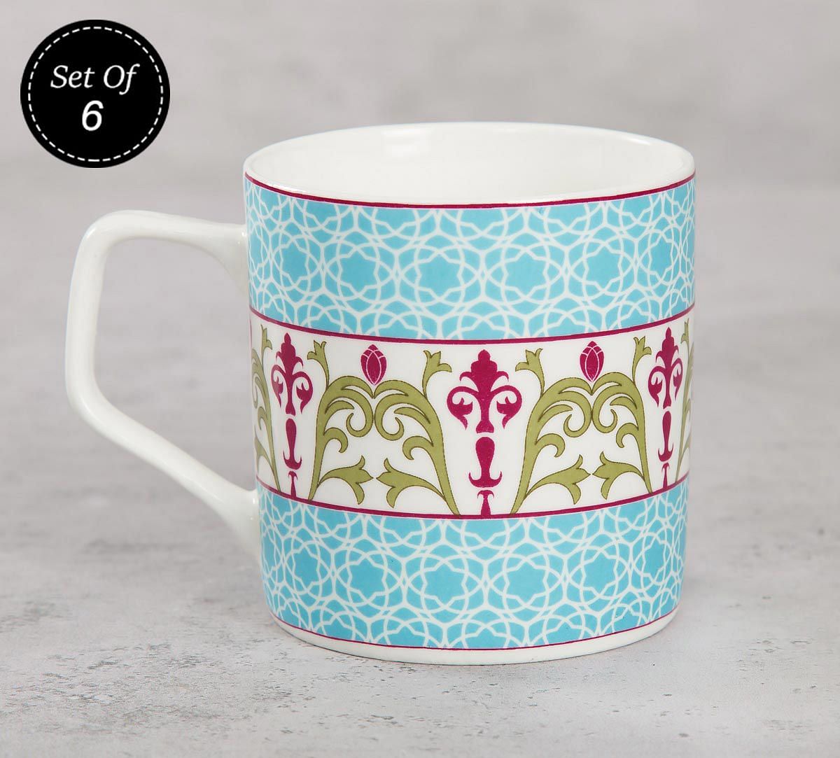 India Circus Floral Illusion Mug (Set of 6)