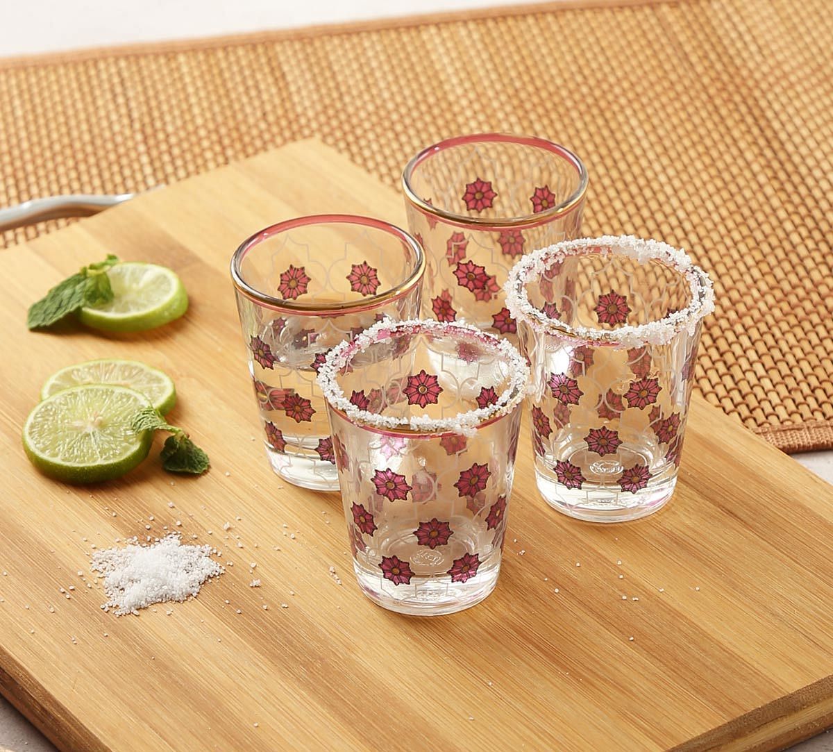 India Circus Floral Lattice Shot Glass (Set of 4)