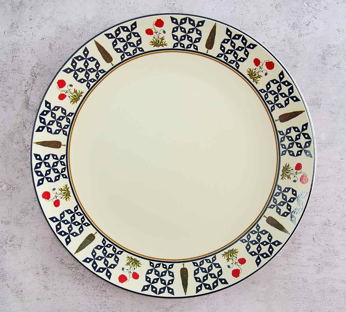 India Circus Flowers and Ferns Dinner Plate