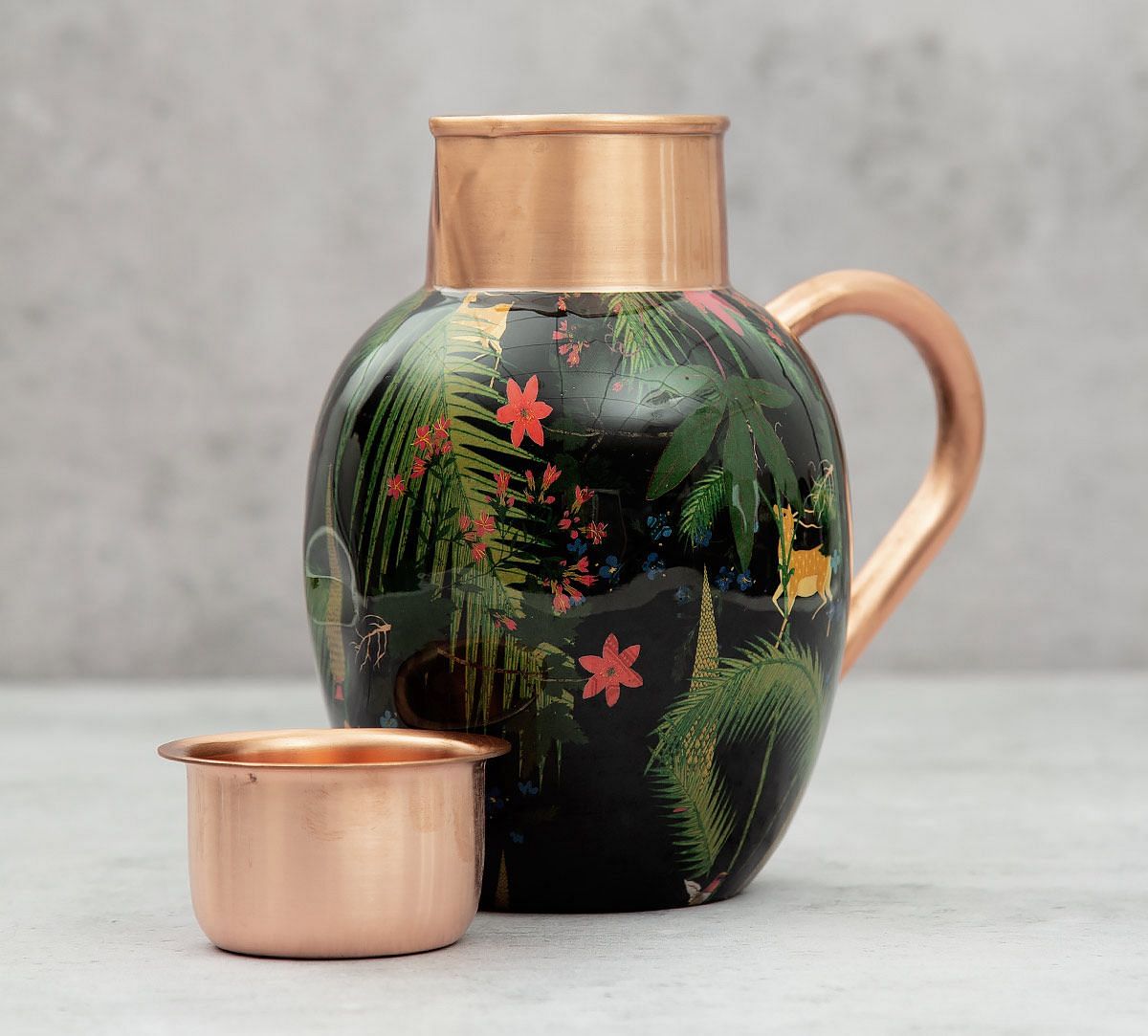 India Circus Forest Fetish Copper Jug Set