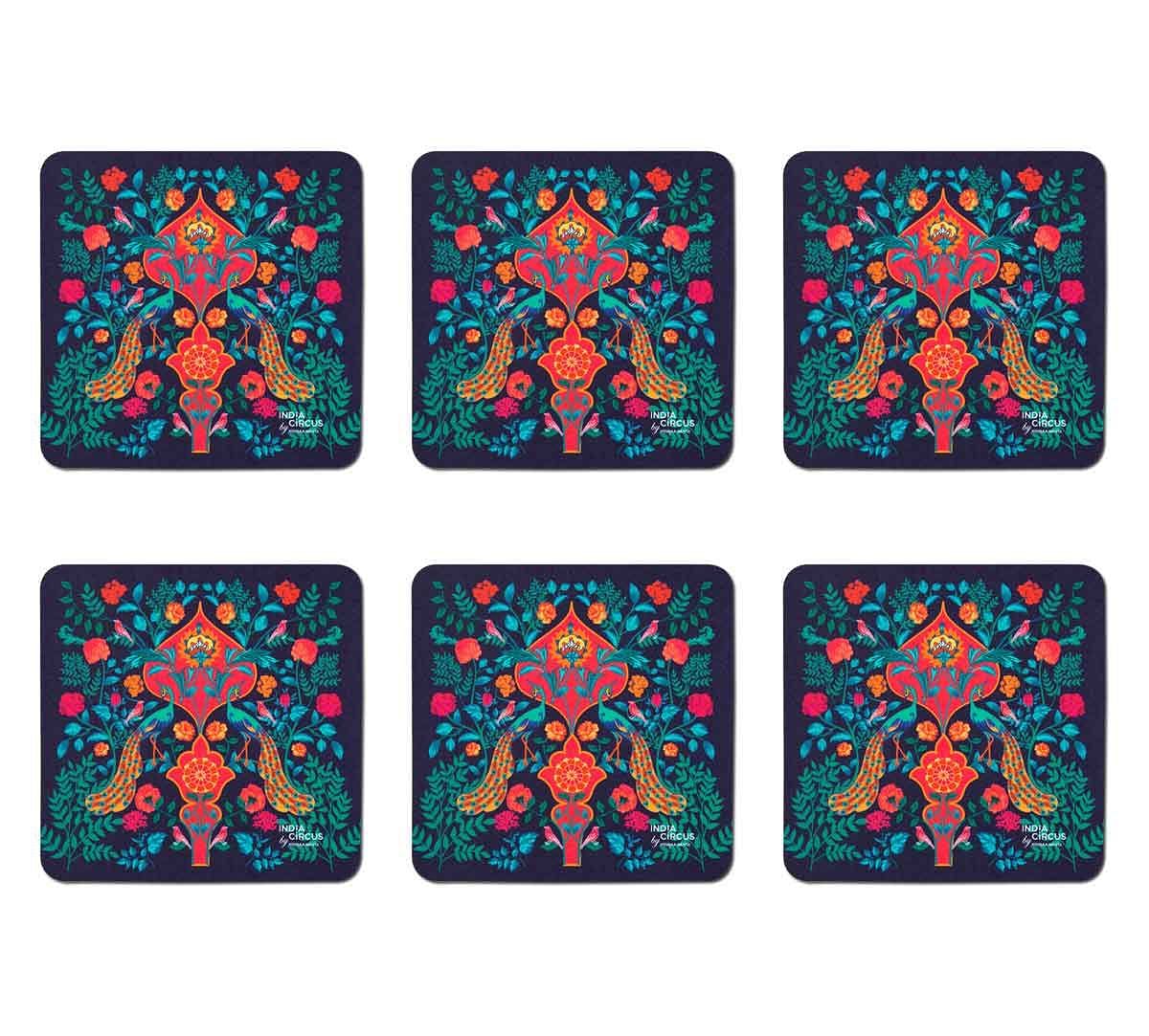 India Circus Fuchsia Birds and Floral Burst Table Coaster